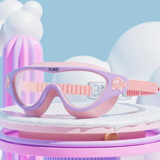 Children Swimming Goggles Anti-Fog Swim Goggles Clear Vision Lenses Swimming Glasses Underwater Eyewear for Pool Beach Diving