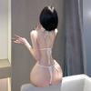 Hollow Seduction Suspender Lace Sexy Open Onesie Hot Uniform Pajamas