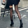 1Pcs Asymmetry Leggings Female Stockings Perspective Hollow Out Hottie Sexy Tights Girl Personality High Pantyhose