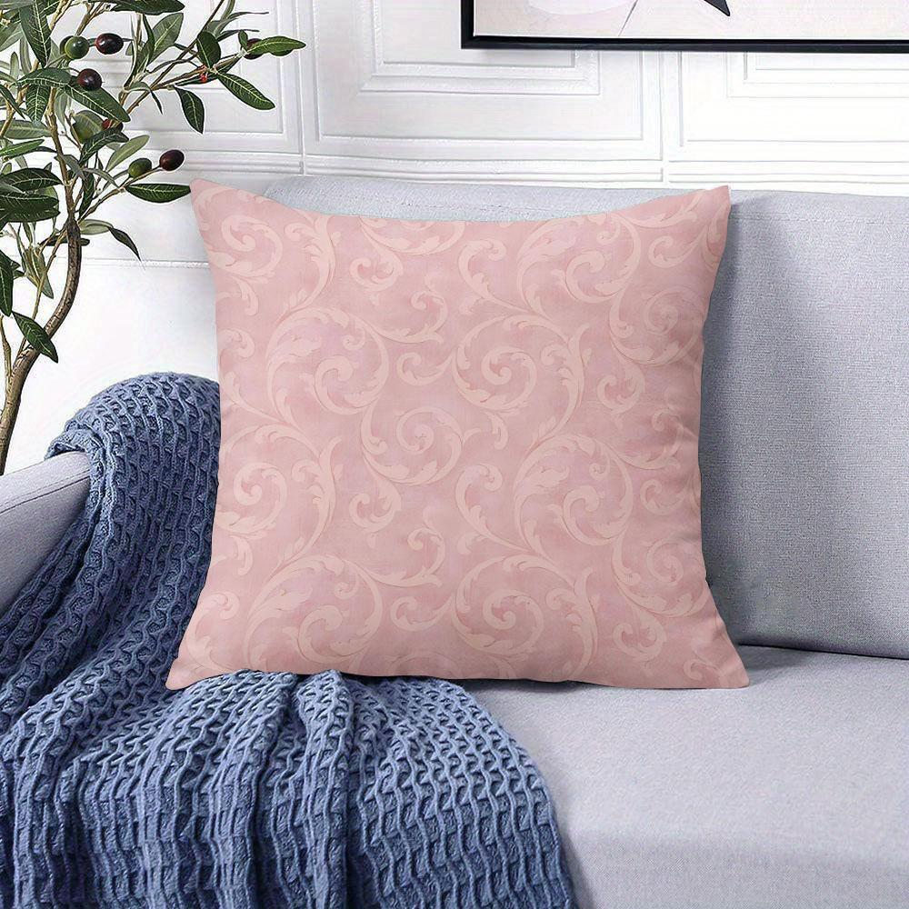 Blush Filigree Square Jacquard Pillow Cover for Sofa Office Waist Cushion Cover Home Decorative Pillowcase
