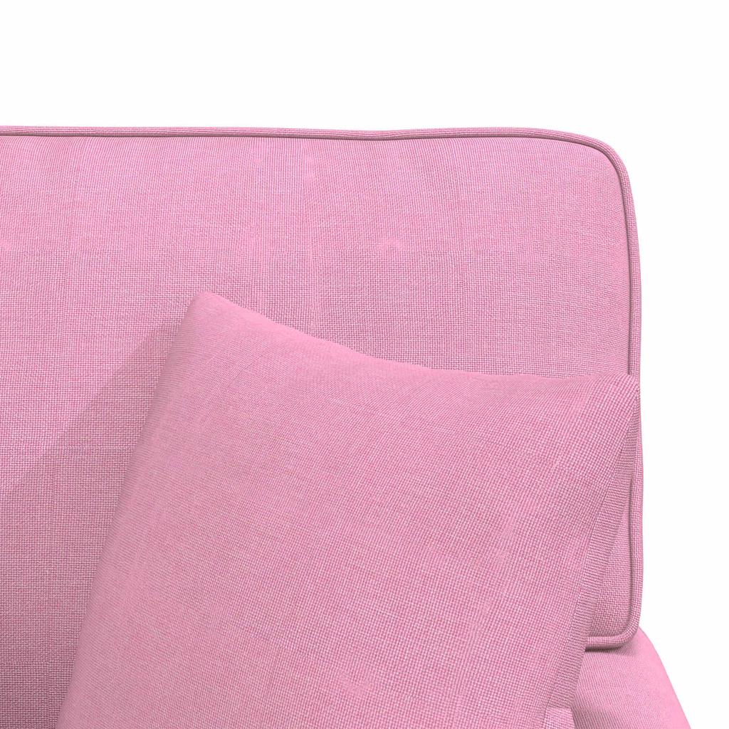 Pink Fabric Chaise Lounge with Rocker and Cushions (3 pcs)