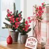 1/30PCS Snow Frosted Red Berry Stems DIY Chritsmas Artificial Berries for Wreath Xmas Tree Ornaments New Year Party Home Decor
