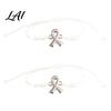 Flexible Knot String Bracelet 2PCS Hand-woven Braided Bracelets with Metal Ribbon Pendant Adjustable Cord Awareness Commemorative Gift for