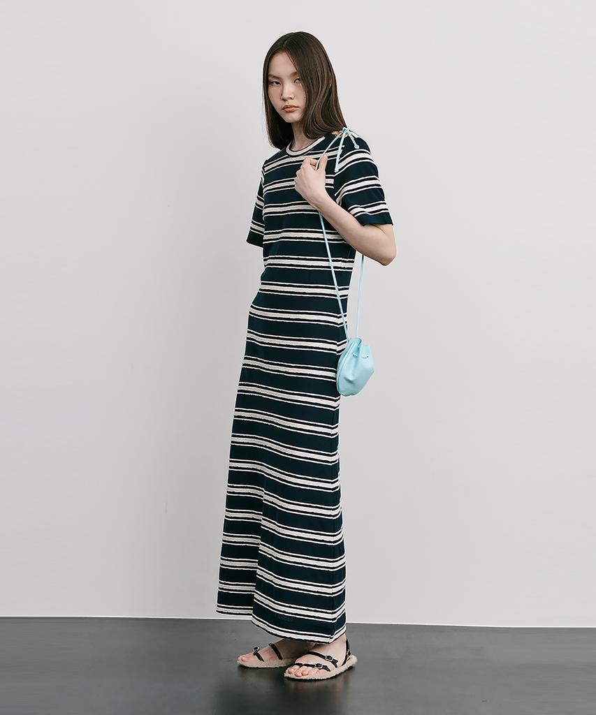 Bundercammer Stripe Jacquard Knit Dress_Navy