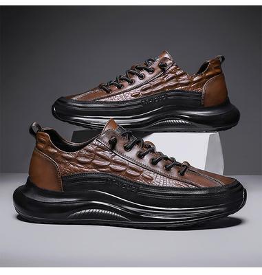 Fashion Men's Sneakers Autumn Lace Up Thick Sole Anti Slip Height Increasing Comfort 2025 New Trendy Casual Shoes Men's Skateboard Shoes