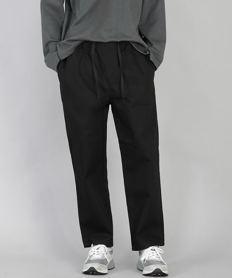 Seinteukeulu Plain Tapered Cotton Pants Rtp-380 Black
