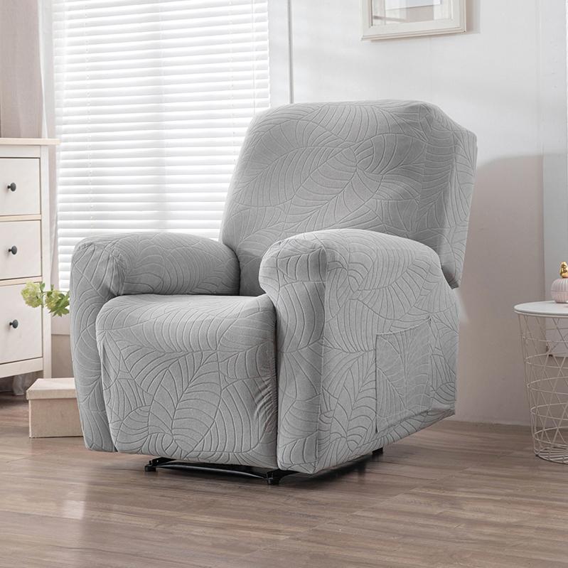 1/2/3 Seater Recliner Sofa Cover Solid Color Cushion Cover Sofa Cover Lazy Chair Jacquard Waterproof Leaf Shapeed Sofa Covers