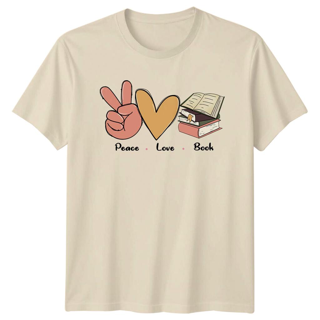 Peace Love Book TShirt Book Lover Reader TShirt