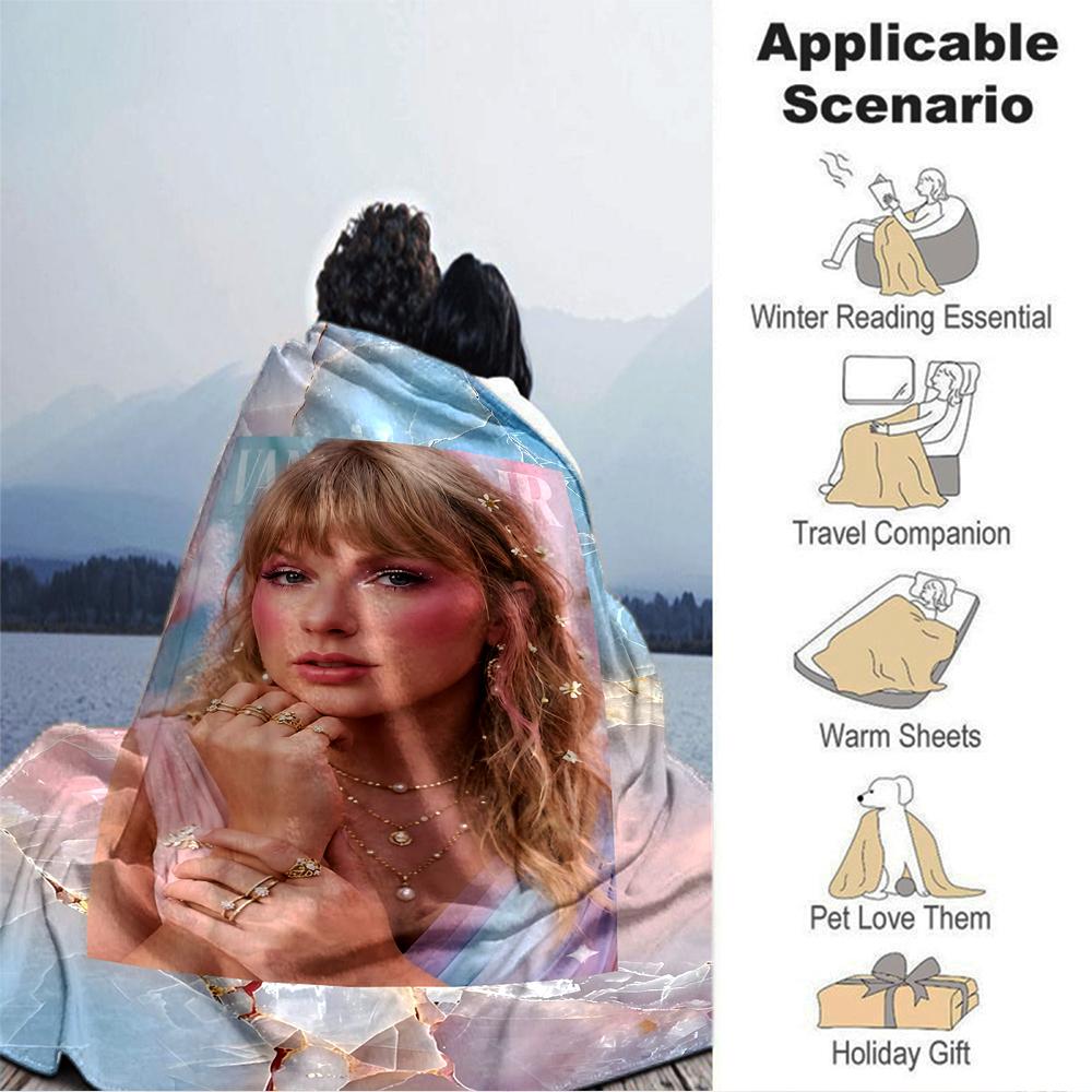 Taylor Swift Magazine Cover Blanket Soft Throw Blanket For Home Bedroom Bed Sofa Travel Office Solid Christmas Blanket