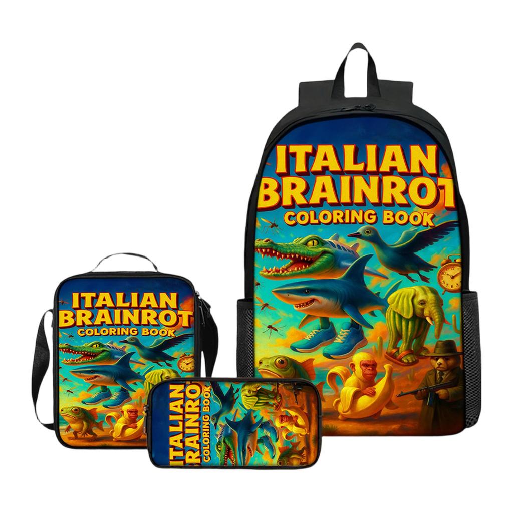 Cartoon Printing Casual Shoulder Bag Junior High School Students Large Capacity Backpacks