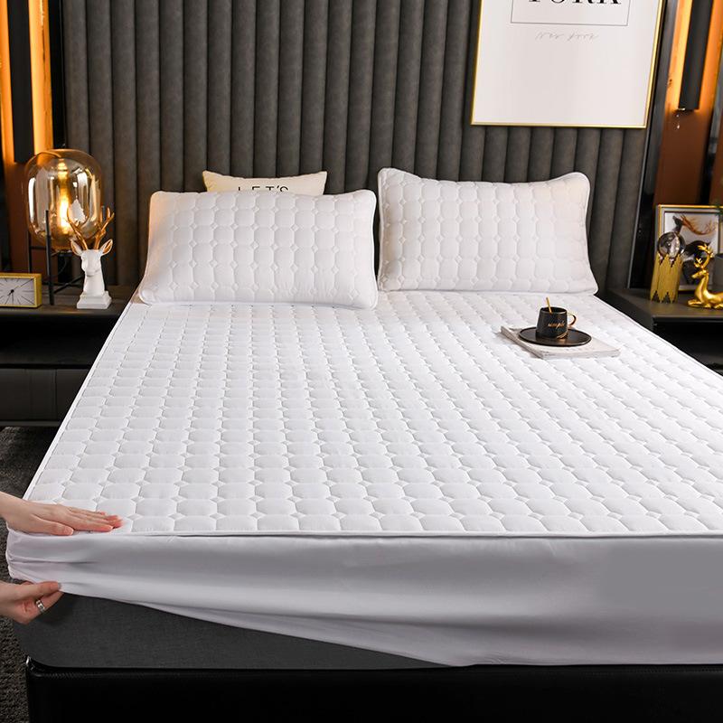 Thickened Mattress Three-piece Set, Solid Color Cotton Mattress 3-piece Set, Simmons Mattress Dust Protective Cover, Bed Skirt Cover