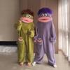 Pyjama Monstre à Grande Bouche pour Enfants Pyjama Drôle Doublé Polaire Corail Pyjama à Capuche Dessin Animé Nouveau pour Enfants