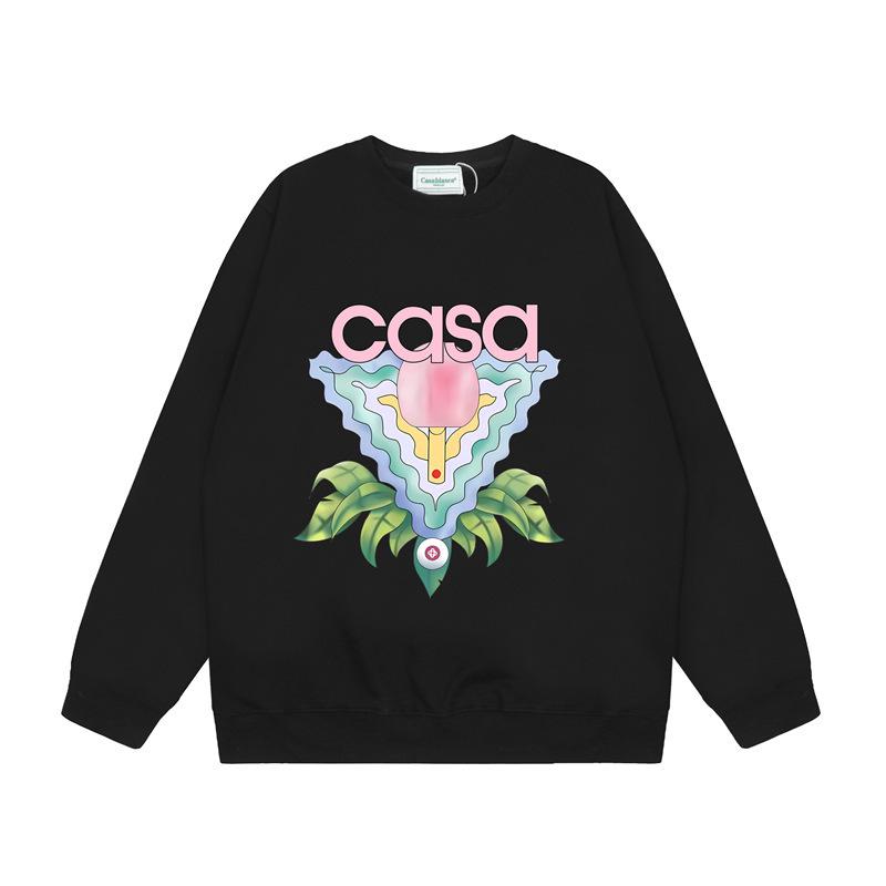 American Trendy Brand Casablanca Crew Neck Sweater Hoodie Men's Couple Ins Autumn and Winter Thickened Long-sleeved Women's T