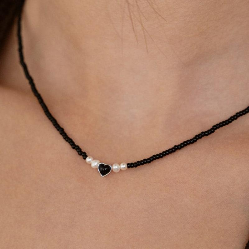 TATIANA Heart Pendant Bead Necklace NZ2518