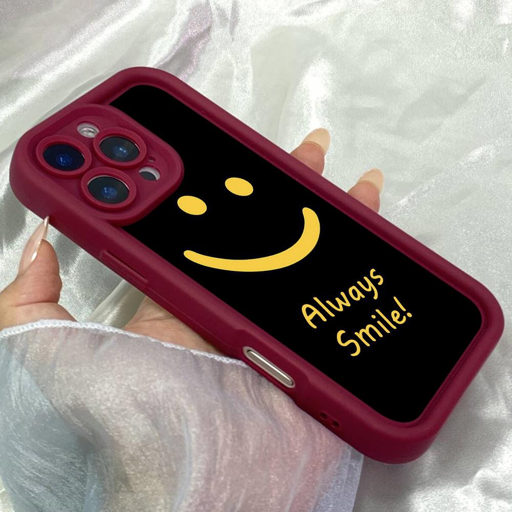 JT13 Always Smile! Phone for for iPhone 17 16 Pro Max Samsung S26 S25 Ultra A17 A16 A26 A06 A07 Xiaomi 15T Redmi Note 14 Pro Plus Soft TPU Case Cover