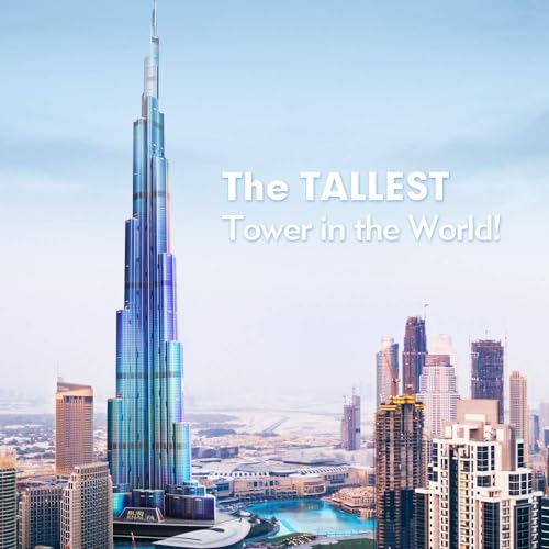 ASSYME Cubic Fan 3D Puzzle Craft Kit, Burj Khalifa (with LEDs), L133h, No Glue or Tools Required