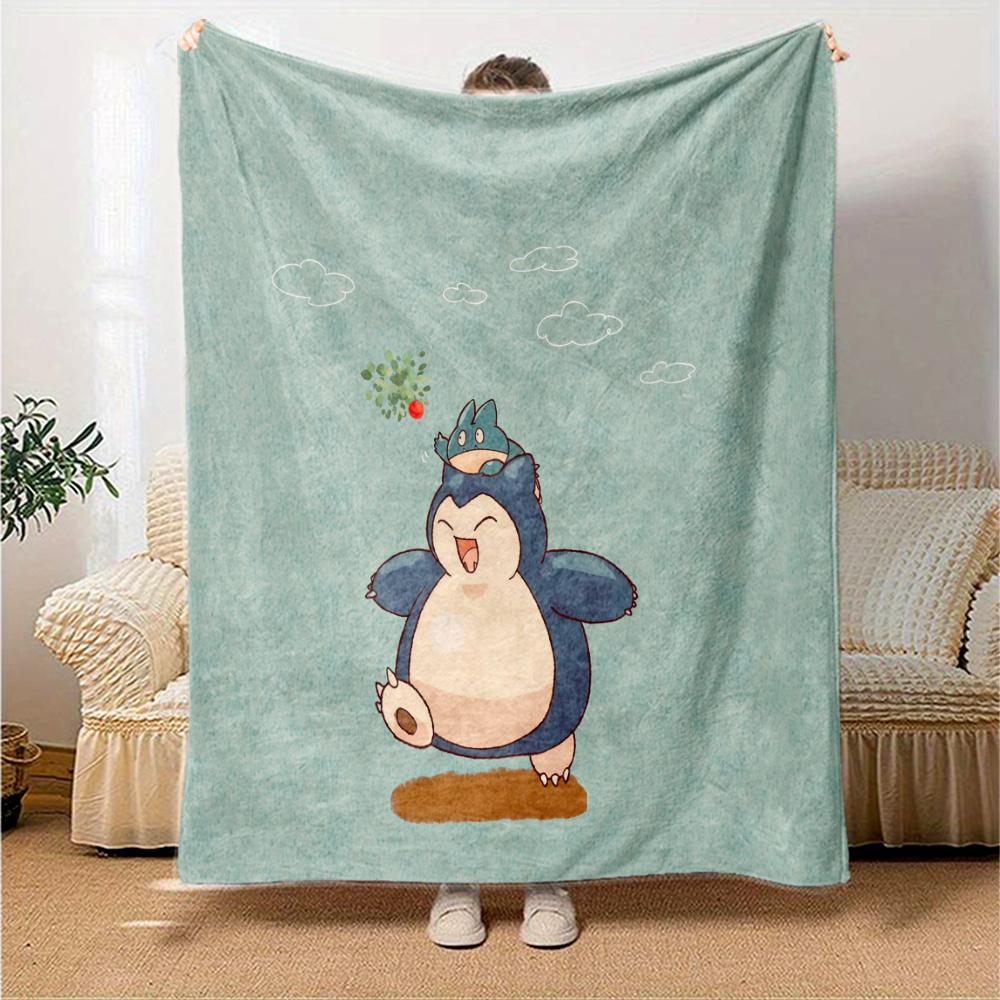 Snorlax Flannel Blanket, High quality Comfortable for All Seasons, Home Decor, Warmth and Comfort