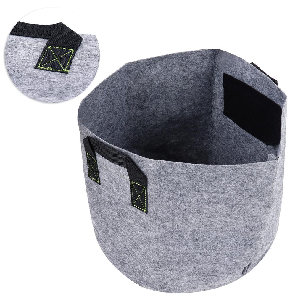 Plant Grow Bag with Handles NonWoven Fabrics Vegetable Flowers Planting Bag Pot GrayBlack(7 Gallon )