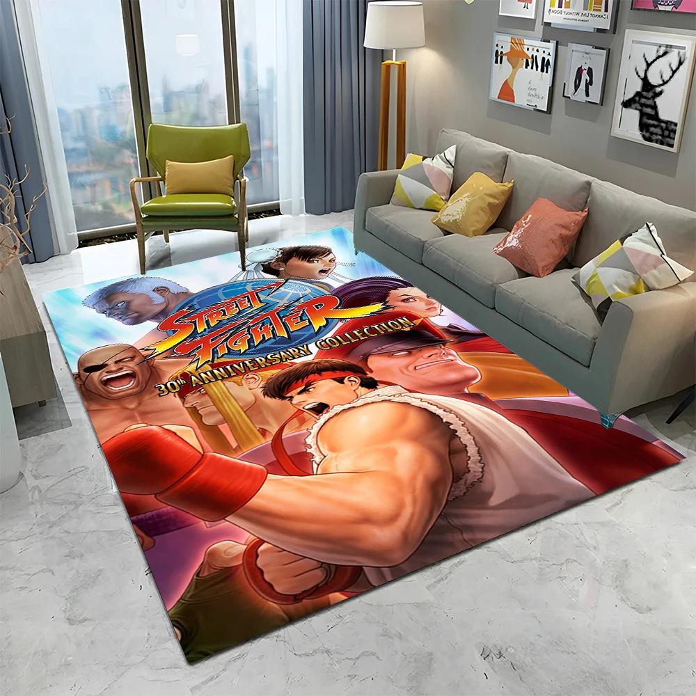 Street Fighter Retro Game SF Gamer Carpet Rug for Home Living Room Bedroom Sofa Doormat Decor,kids Area Rug Non-slip Floor Mat