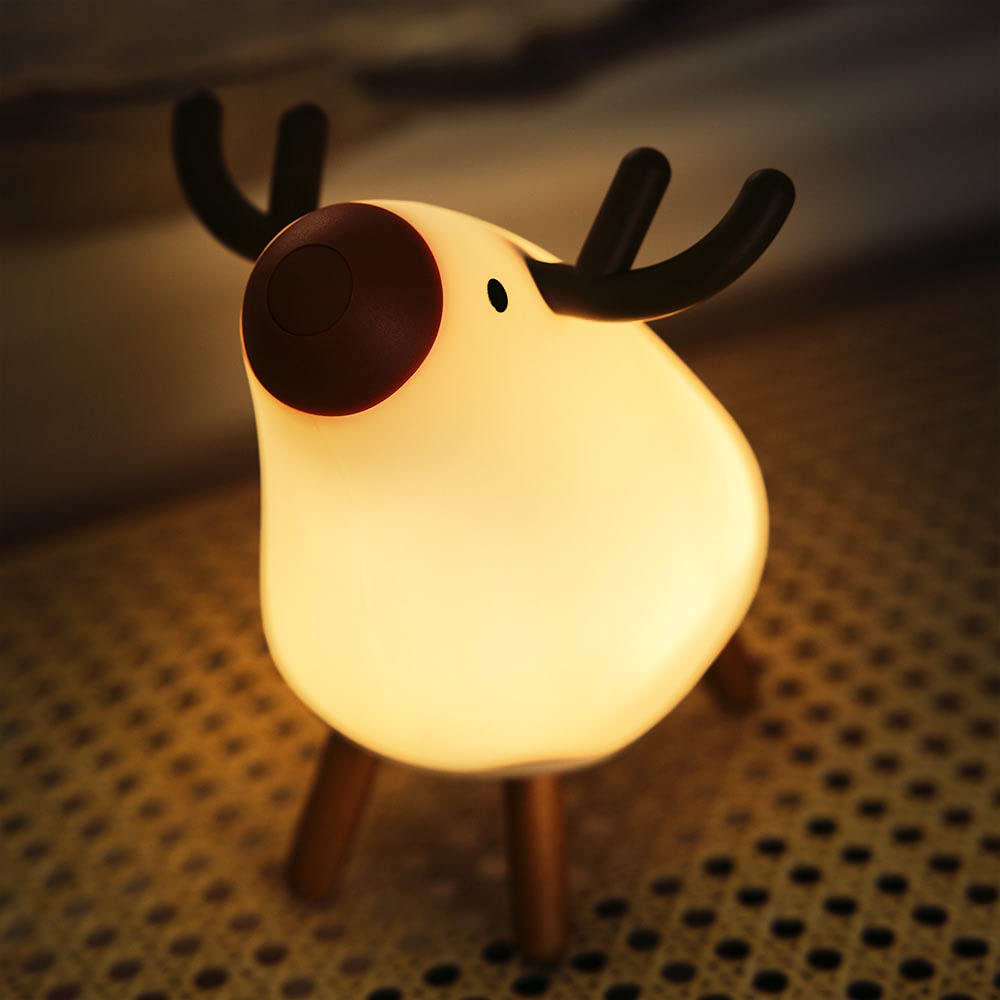 

USERWATS Reindeer Night Stepless Safe 4 Timed Off USB Over 50 Hours of Continuous Soothing Bedside Ambient Baby Emergency Baby Shower Nursing Night білий
