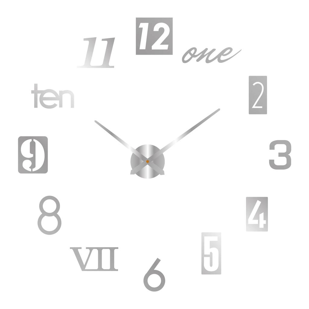 2D/3D Large Roman Numeral Acrylic Mirror Wall Clock Sticker Fashion DIY Quartz Clocks Watch Home Decoration Living Room Stickers
