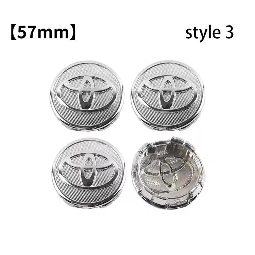 DCBQ5 4pcs/Lot 57mm 62mm Refitting Car Wheel Center Caps Hub Center Covers For Toyota YARiS RAIZE Corolla Camry RAV4 Car Accessories