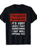 Men's Casual Cotton T-shirt with Humorous Prints, Round Neck and Comfortable Style for All Seasons