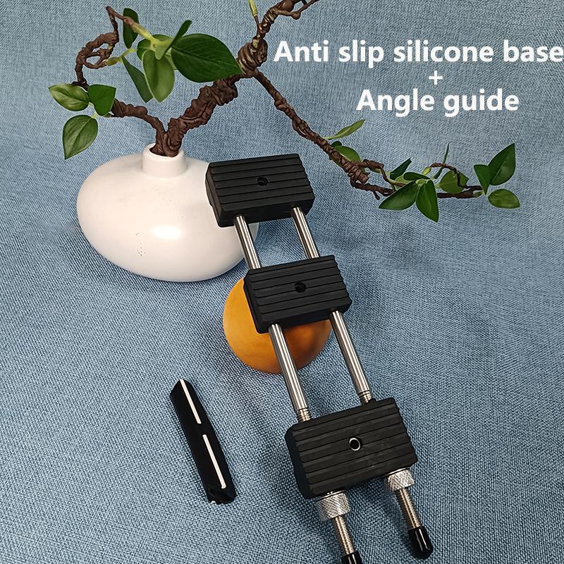 Stainless Steel Sharpening Stone Holder Whetstone Clamping Base Universal Non-slip Rubber Texture Anti-slip Grinding Tool Holder