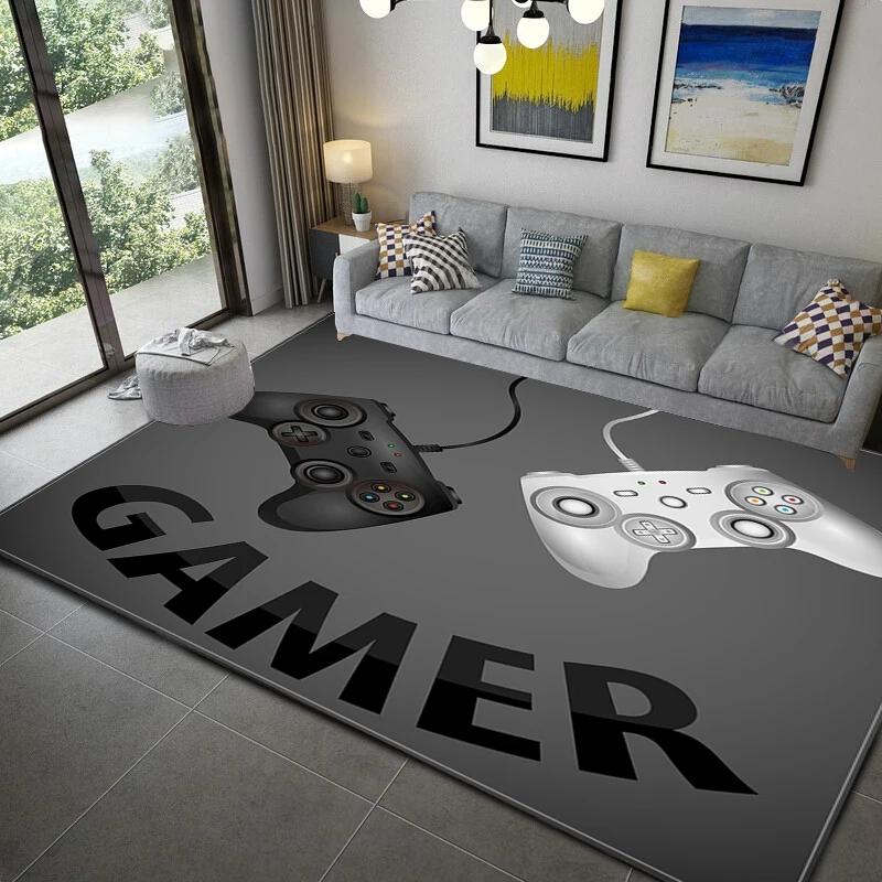 3D Print Gamer Carpet Controller Pattern Living Room Non-Slip Home Entrance Carpet Door Mats Bedroom Bathroom Kitchen Floor Rug
