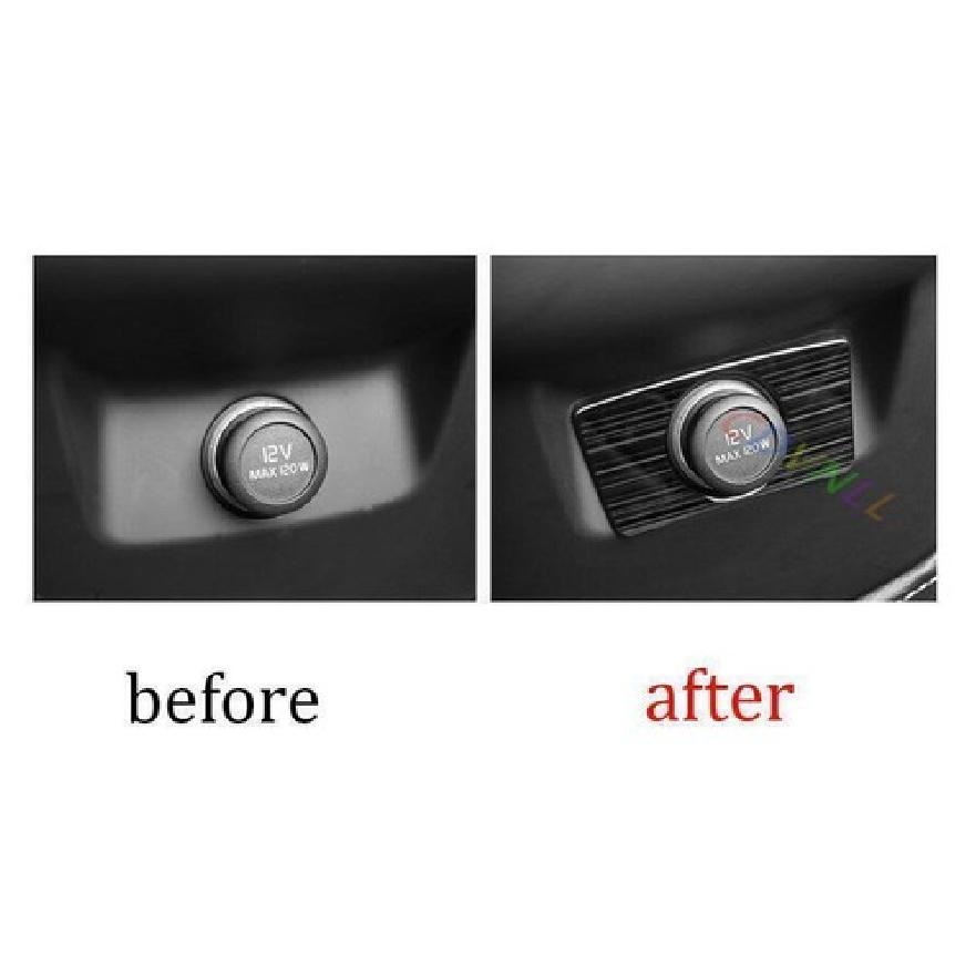 Black Titanium Rear Cigarette Lighter Panel Trim For Volvo S60 2019-2023 1PCS