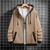 Cardigan con cappuccio e zip da uomo ispessito, capospalla casual, felpa alla moda, autunno inverno, nuovo arrivo, stile transfrontaliero