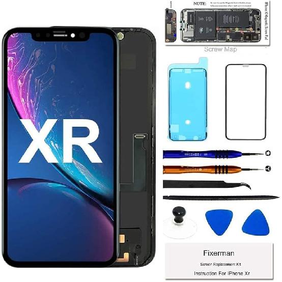 for iPhone XR Screen Replacement 6.1 inch,LCD Display Touch Screen Digitizer Assembly with Repair Tools, Compatible with Model A1984, A2105, A2106,