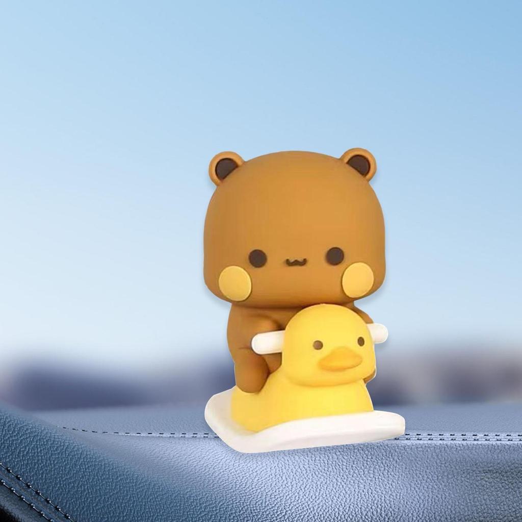 Bear Car Dashboard Decoration Statue Creative Cartoon for Home Room white