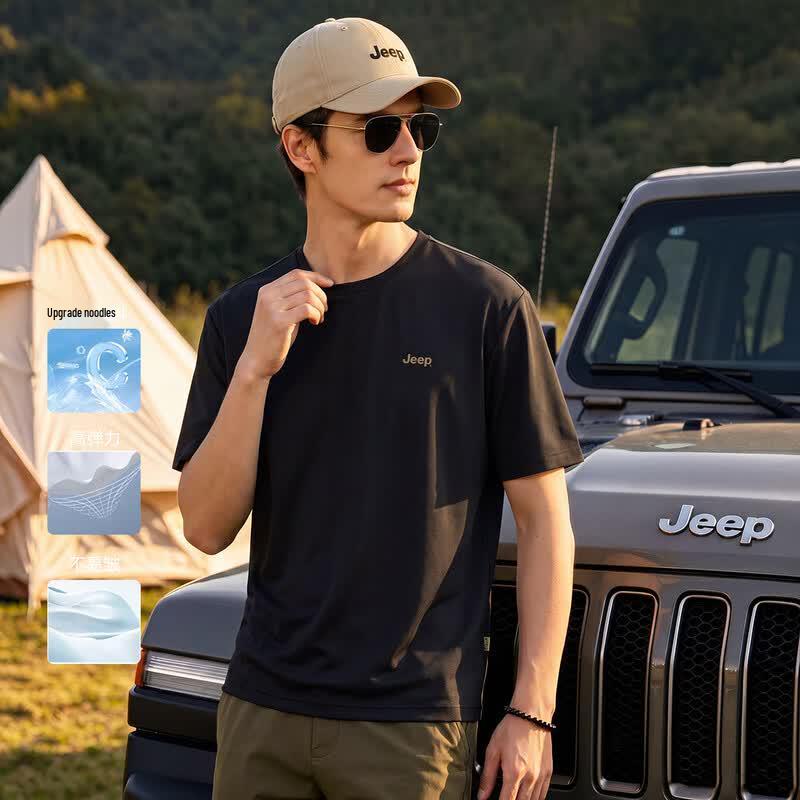 JEEP Men s Breathable Round Neck T-Shirt 2XL
