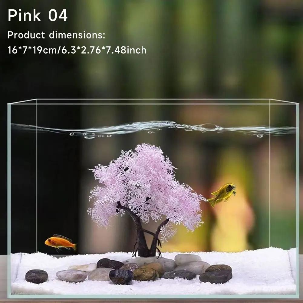 1Pc Realistic Sakura Aquarium Fish Tank Decoration Creative Beautiful Aquarium Ornament Fish Tank Decor Office Decor