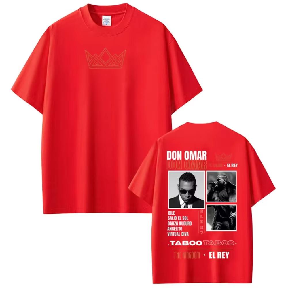 T-shirt Stampate Album Rapper Don Omar Unisex Moda Donna T-shirt Manica Corta Casual Cotone T-shirt Hiphop Streetwears