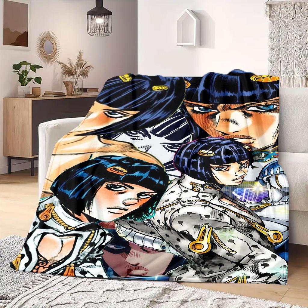 JOJO anime Flannel Blanket Warm,Comfortable,Suitable for Bedrooms,Sofas,Beds,Chairs,Picnics,Travel