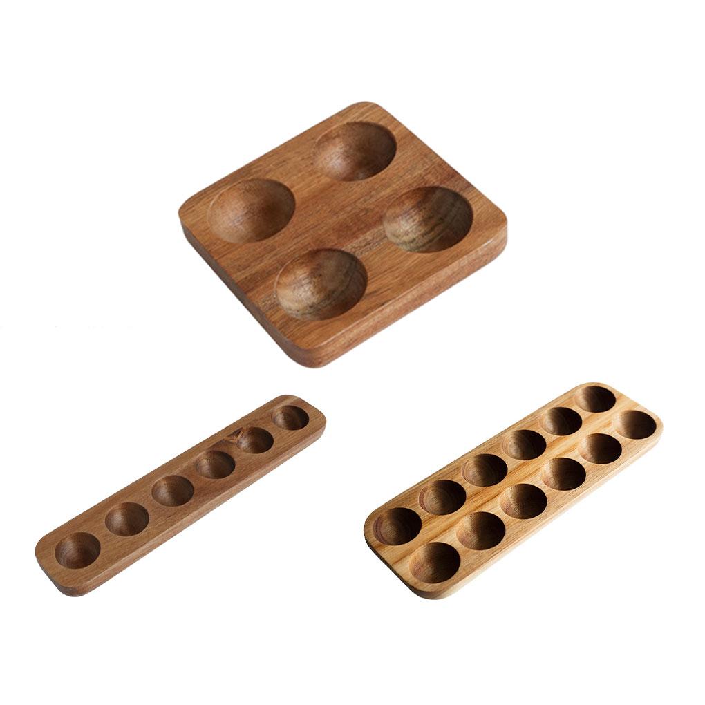 Bamboo Wood Yellow Exquisite Craft Wooden Egg Storage Tray Non-toxic And Moisture-resistant Egg Tray