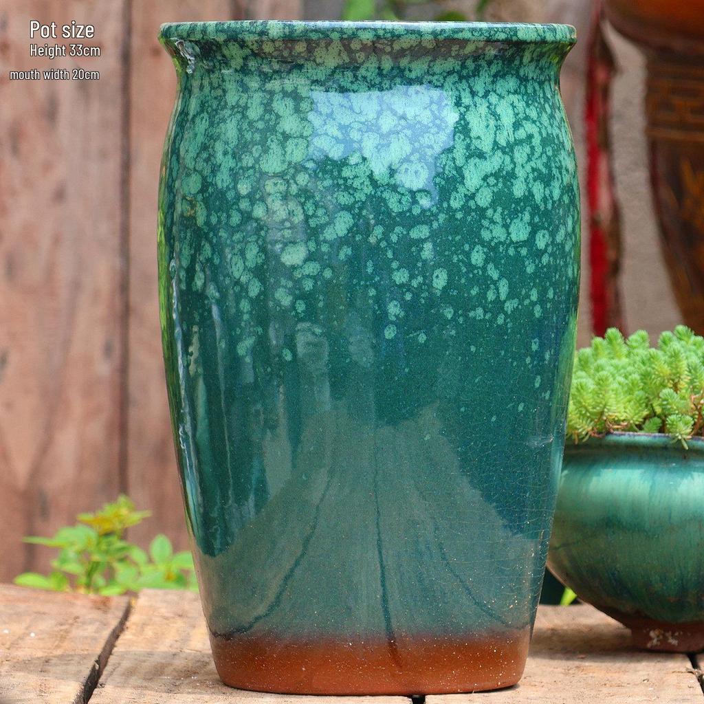 Large Handmade Ceramic Pottery Planter for Courtyard Landscaping - Ideal for Tall Orchids and Bougainvillea