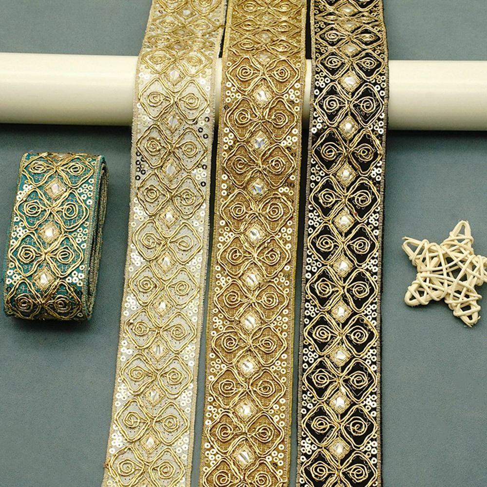 4.5cm Wide Ethnic Lace Ribbon 10 Yards Sequin Lace Ribbon DIY Clothing Accessories Clothing Collar