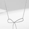 Women's Simple Cold Style Bow Pendant Clavicle Necklace - 925 Sterling Silver, Summer Jewelry
