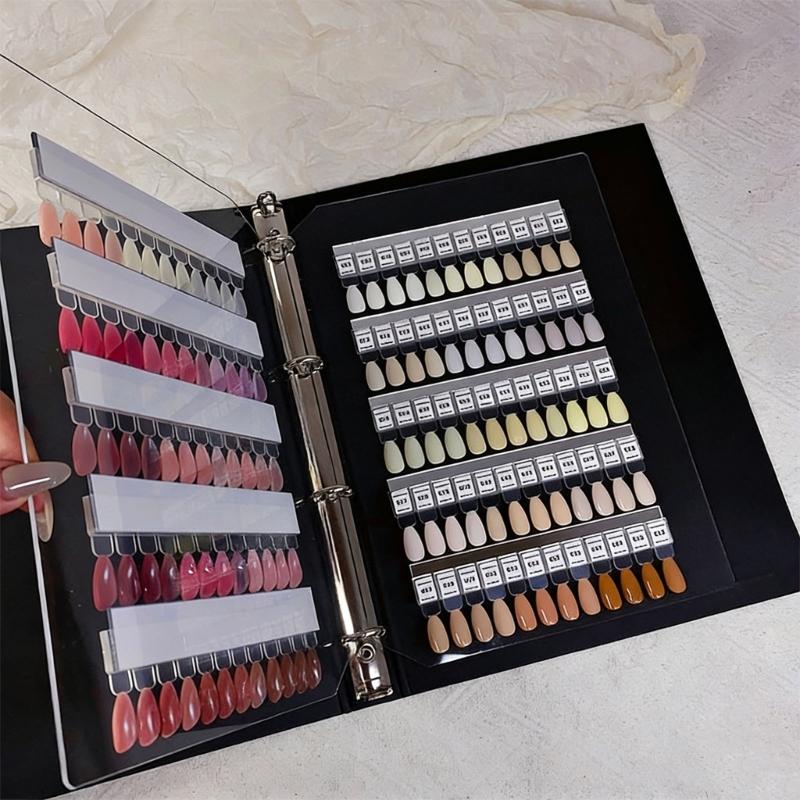 Professional Magnetic Nail Color Display System with 120 Removable Tips and Numbered Labels for Salon and Home Use