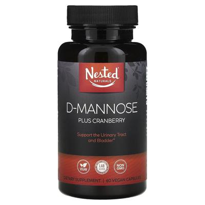 Nested Naturals, D-Mannosio Più Mirtillo Rosso, 60 Capsule Vegetali