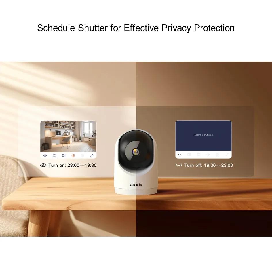Tenda RP3 V3.0 3MP Security Pan/Tilt WiFi6 Two Way Audio Indoor Camera, 360° All-Round Vision, Baby Cameras for Home Security (with optional SD Card)
