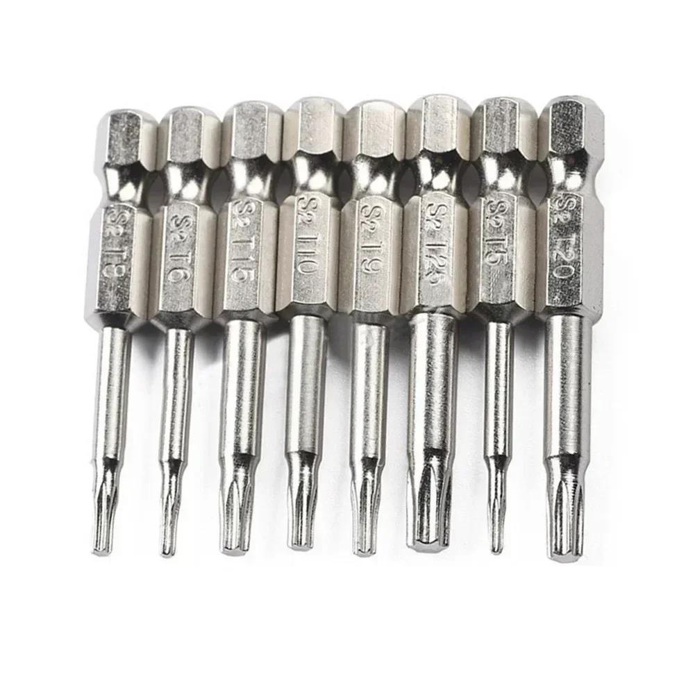 8 Stück Schraubendreher-Sets Magnetisch Für Torx Schraubendreher Bits Set 50mm Lang Für T5-T8 Für T9 Für T10 Für T15 Für T20 Für T25