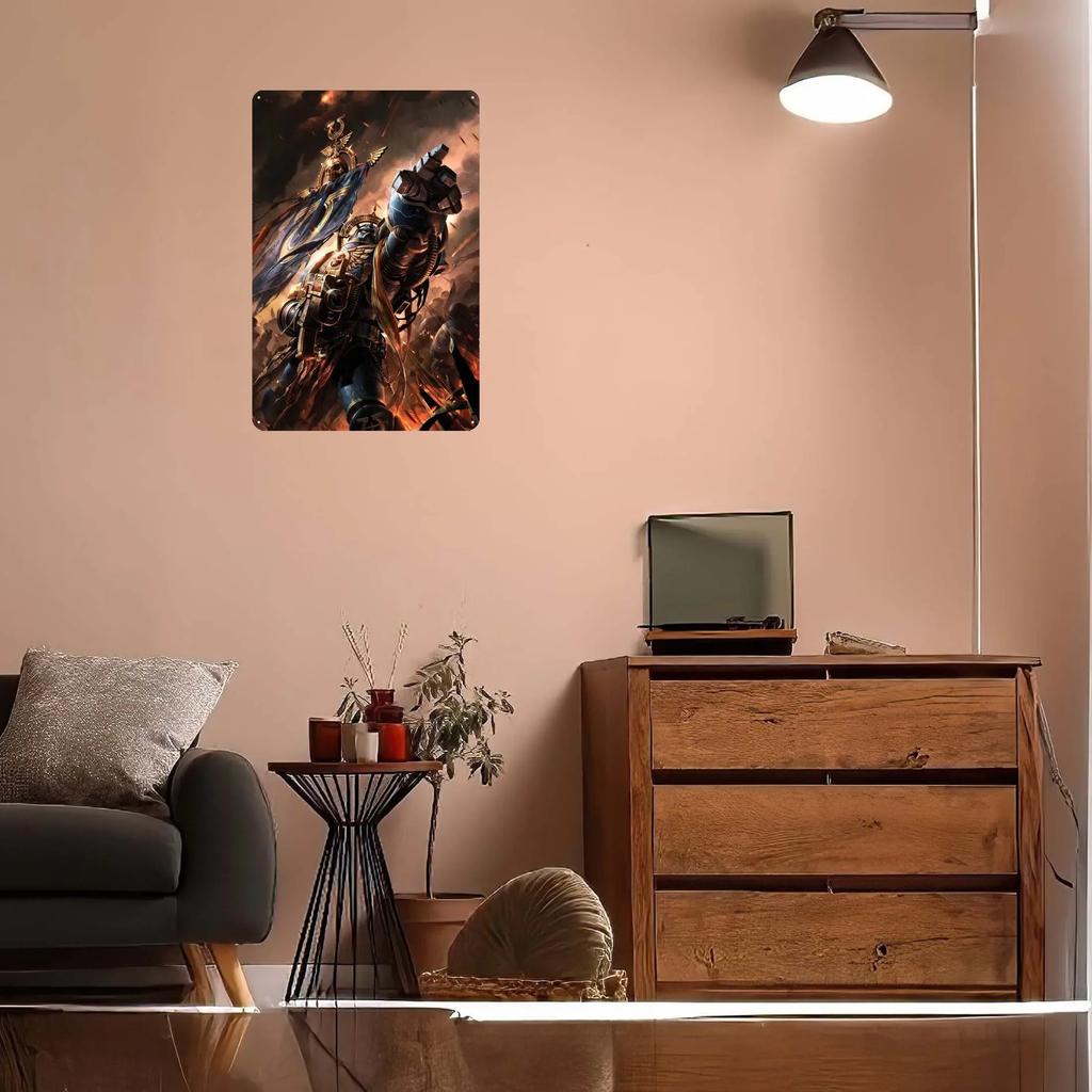 W-Warhammers Metallschild Anpassbare Spieleposter Vintage Heimdekoartikel Retro Blechschild für Gamerzimmer-Dekoration Wand