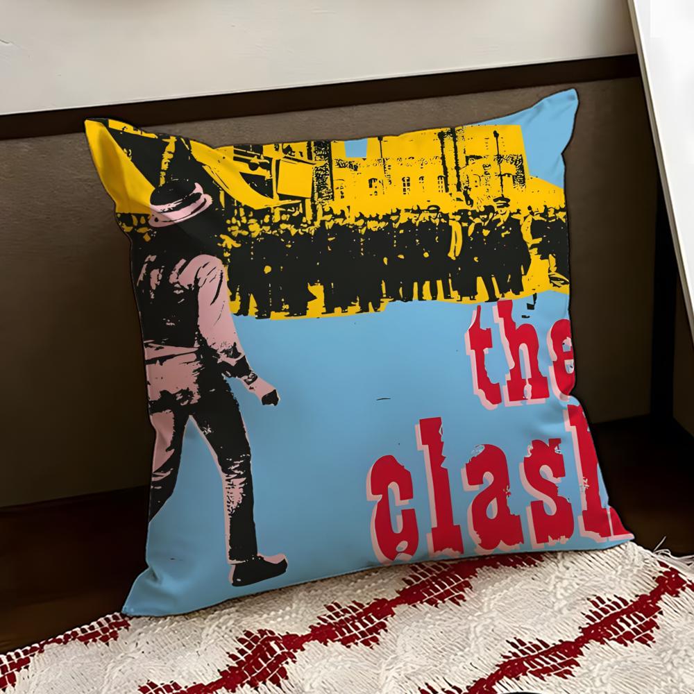 Rock Band The Clash Cushion Cover Reversible Soft Durable Pillow Cover Home Car MultiScene Use for Daily Comfort