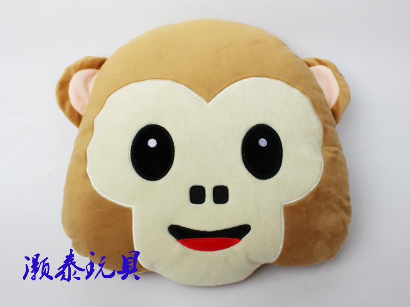 Factory Emoji Monkey Throw Pillow Series Don T Listen, Don T Say, Don T Look, Handless Throw Pillow Plush Toy Gift 40cm