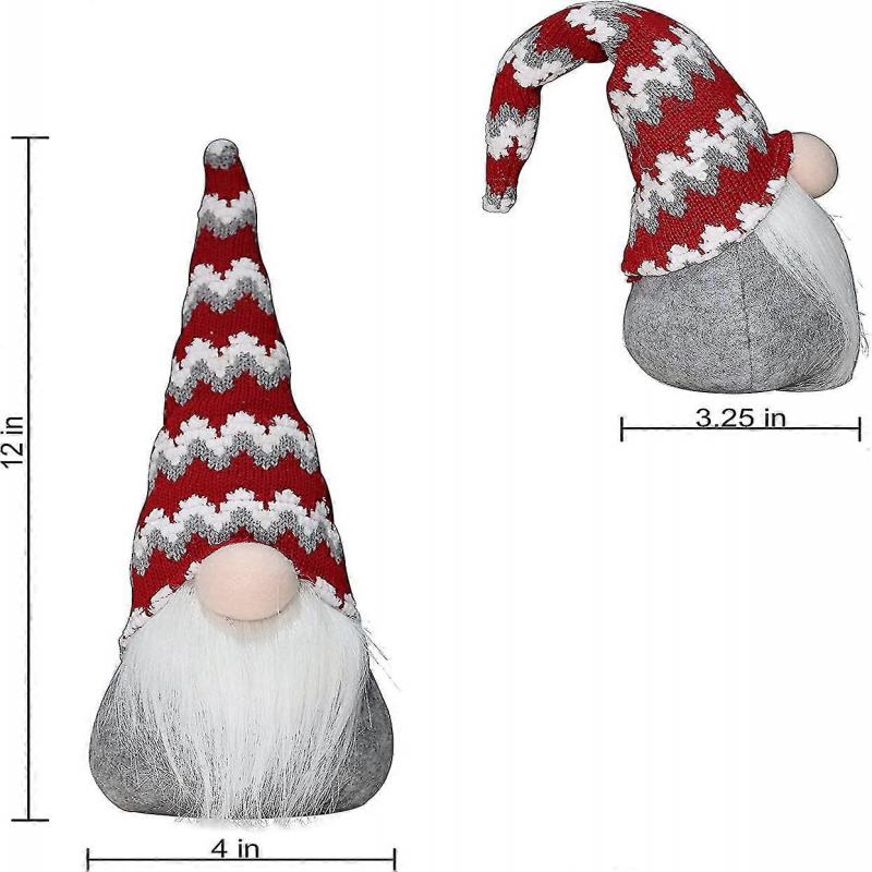 Christmas Gnomes Plush Decorations, Set Of 3 Handmade Swedish Gnomes Tomte, Scandinavian Santa Gnomes Elf