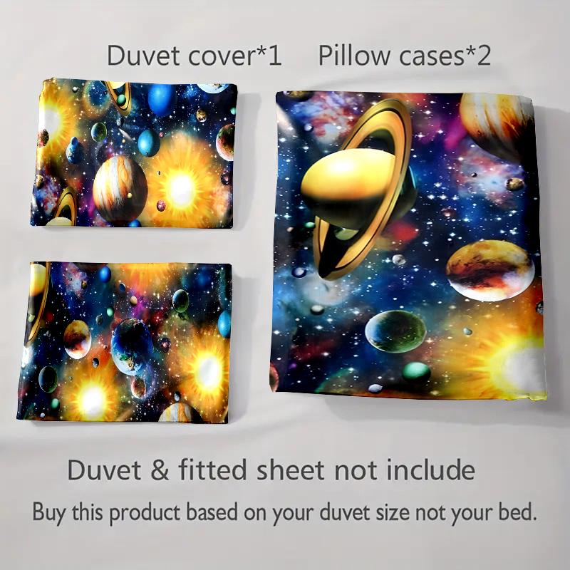 Planets and Stars. Bedding Duvet Cover Sets Duvet Covers Pillowcases Gifts (1 * Duvet Cover 2 * Pillowcases, Without Duvet Insert)
